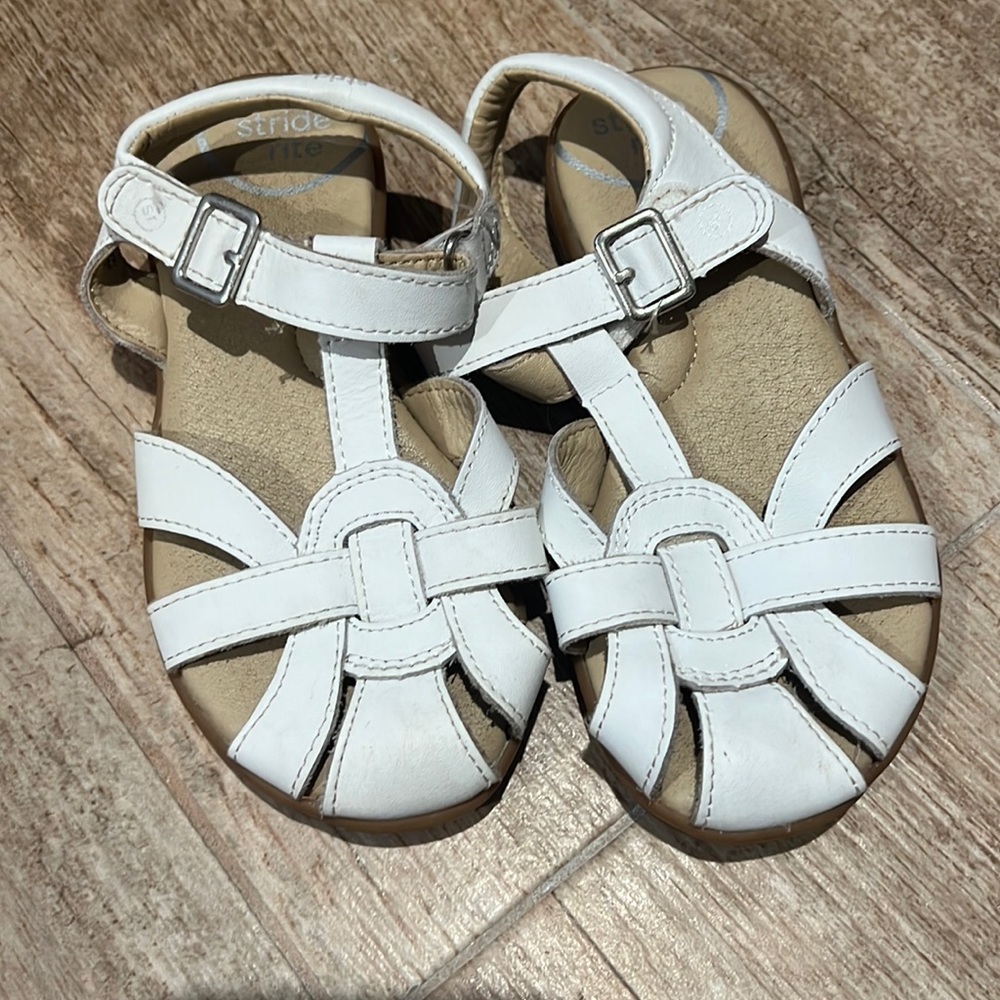 Stride Rite memory foam white sandals